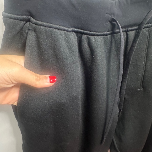 Lululemon Black Fleece-Lined Jogger Sweatpants Drawstring Athleisure - Picture 4 of 9